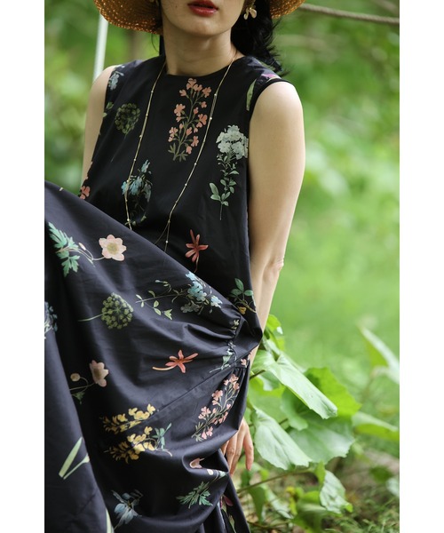 cawaii（カワイイ）の「ウエストカーブ切り替えの花図鑑ミディアムワンピース（ワンピース・レディース・ブラック/アイボリー・FREE）」の19枚目の写真