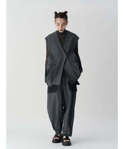 ベスト ジレ SHEER POCKET 2WAY COCOON VEST / シアーポケット2WAYコクーンベスト レディース SHEER POCKET 2WAY COCOON VEST / シアーポケット2WAYコクーン
