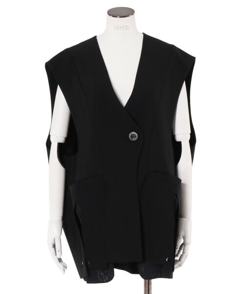 美品25AW 完売UN3D. アンスリード シアーポケット2WAYコクーンベスト UN3D.（アンスリード）の「SHEER POCKET 2WAY COCOON VEST / シアー