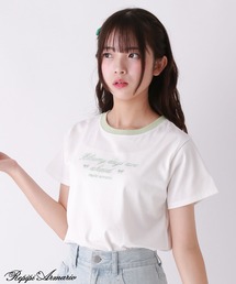 repipi armario | 【girly line】BloomyリンガーTシャツ【接触冷感】(Tシャツ/カットソー)