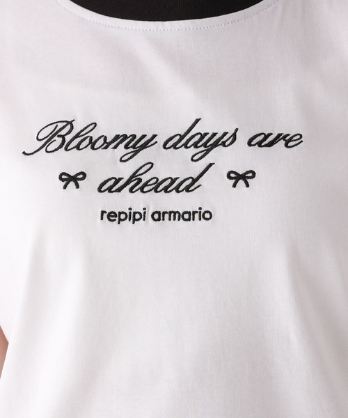 repipi armario（レピピ アルマリオ）の「【girly line】BloomyリンガーTシャツ【接触冷感】（Tシャツ/カットソー・キッズ・ホワイト×ブルー/ホワイト×グリーン/ホワイト×ブラック/ピンク・LARGE/MEDIUM/SMALL）」の20枚目の写真