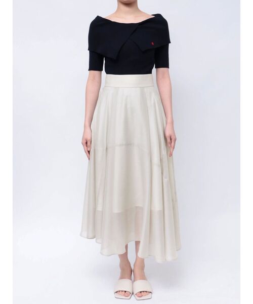 LAGUNAMOON(ラグナムーン)の「シアーイレヘムフレアスカート(スカート・レディース・チャコールグレー/ライトグレー・SMALL/MEDIUM)」の8枚目の写真