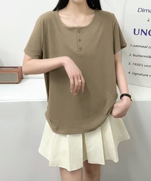 前ボタンデザインTシャツ (SS)