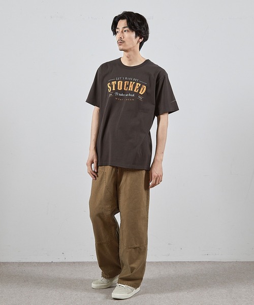 RATTLE TRAP(ラトルトラップ)の「コットンダックダブルニーワイド5Pパンツ(チノパンツ・メンズ・ブラック/ベージュ/グレー・S/L/M)」の5枚目の写真