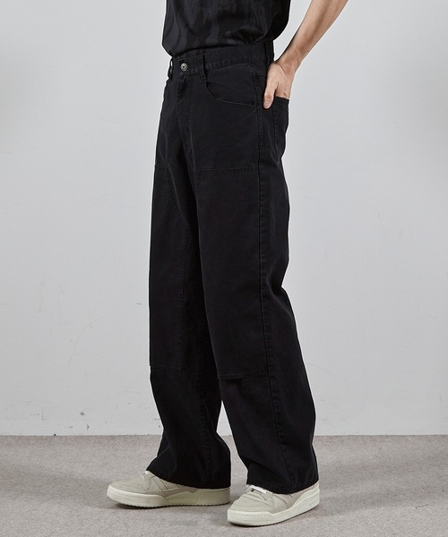 RATTLE TRAP(ラトルトラップ)の「コットンダックダブルニーワイド5Pパンツ(チノパンツ・メンズ・ブラック/ベージュ/グレー・S/L/M)」の22枚目の写真