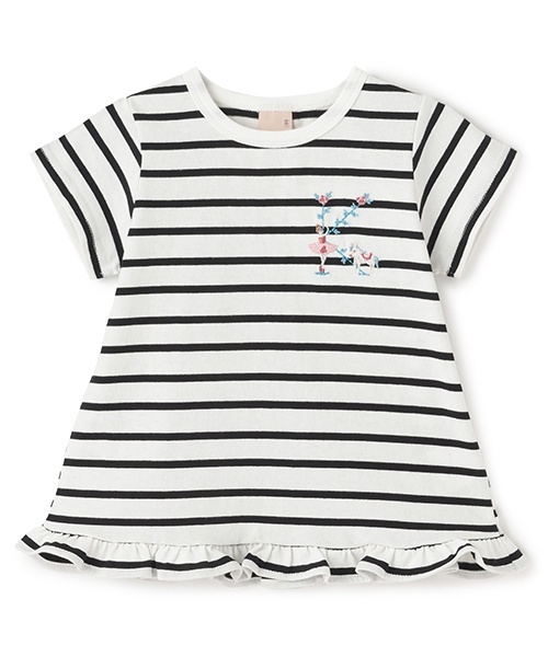 petit main（プティマイン）の「【プティプラ】アルファベットTシャツ（Tシャツ/カットソー・キッズ・ホワイト系/ブルー/ライトピンク/エメラルド/スモークピンク/ブラック/イエロー・100cm/80ｃｍ/90cm/110cm/130cm/120cm）」の2枚目の写真