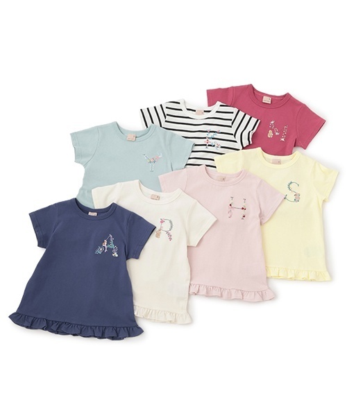 petit main(プティマイン)の「【プティプラ】アルファベットTシャツ(Tシャツ/カットソー・キッズ・ホワイト系/ブルー/ライトピンク/エメラルド/スモークピンク/ブラック/イエロー・100cm/80cm/90cm/110cm/130cm/120cm)」の12枚目の写真