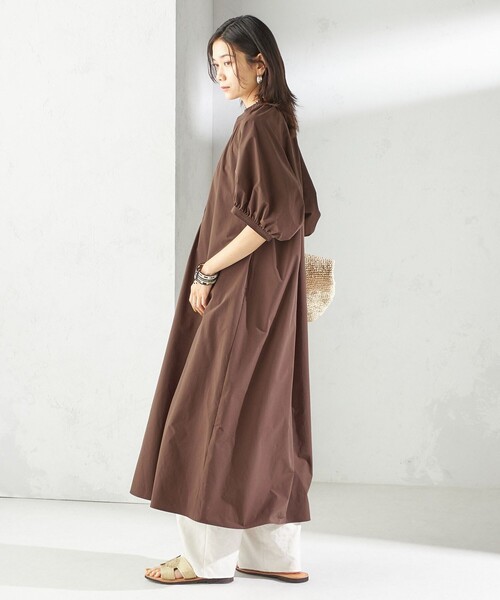 Sov. 新品タグ付き ワンピース 接触冷感 / 撥水加工〉TEX BRID(R)タフタ ギャザー ワンピース
