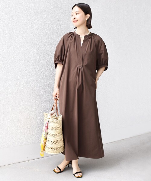 限定価格大人気ダイアグラムワンピース❣️お値下げ致しました。本日のみ 接触冷感 / 撥水加工〉TEX BRID(R)タフタ ギャザー ワンピース