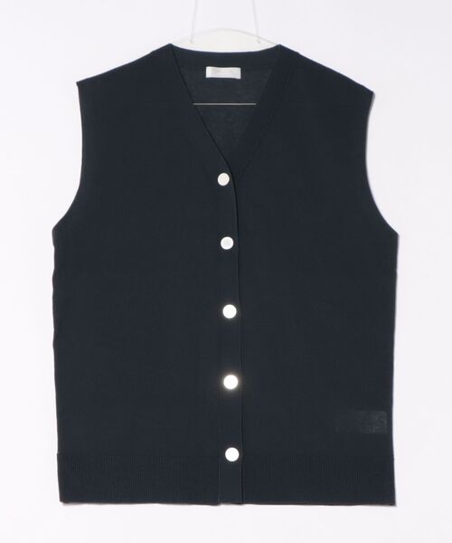 WEB限定】ドライタッチメタルボタンニットジレ / ベスト［洗える