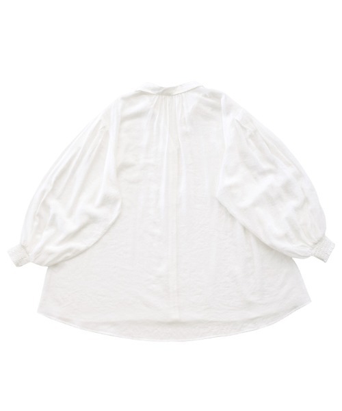 select MOCA Et（セレクトモカエト）の「【Et】Sleeve Gathered Sheer Wide Shirt（シャツ/ブラウス・レディース・ホワイト/グレー・FREE）」の12枚目の写真
