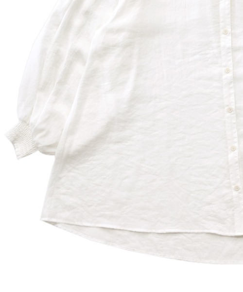 select MOCA Et（セレクトモカエト）の「【Et】Sleeve Gathered Sheer Wide Shirt（シャツ/ブラウス・レディース・ホワイト/グレー・FREE）」の8枚目の写真