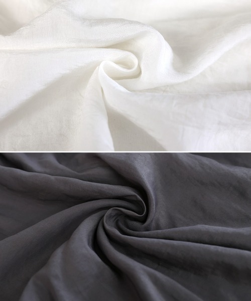 select MOCA Et（セレクトモカエト）の「【Et】Sleeve Gathered Sheer Wide Shirt（シャツ/ブラウス・レディース・ホワイト/グレー・FREE）」の9枚目の写真