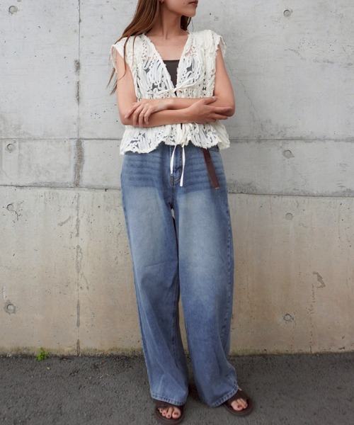 gossara（ゴサラ）の「2WAYリボンベスト（ベスト・レディース・アイボリー/ブラック/ベージュ・FREE）」の16枚目の写真