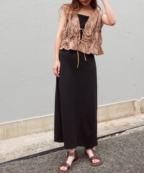 gossara（ゴサラ）の「2WAYリボンベスト（ベスト・レディース・アイボリー/ブラック/ベージュ・FREE）」の12枚目の写真
