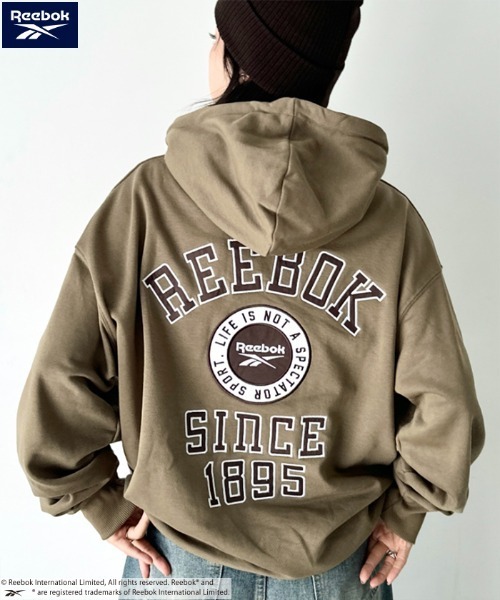 リーボック スウェットパーカーフロント刺しゅうロゴ バックロゴ XL パーカー リーボック 裏毛 在庫処分! バック バックプリント