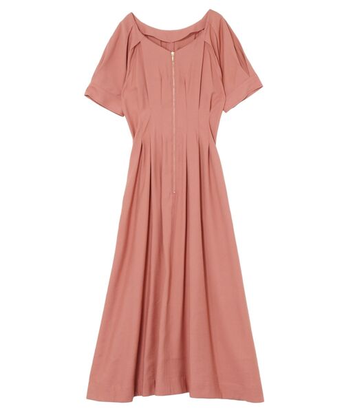 セール】【追加生産/新色追加】フロントZIPウエストタックワンピース