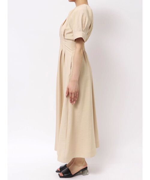 LAGUNAMOON(ラグナムーン)の「【追加生産/新色追加】フロントZIPウエストタックワンピース(ワンピース・レディース・ベージュ/サーモンピンク/ブラック・MEDIUM/SMALL)」の10枚目の写真