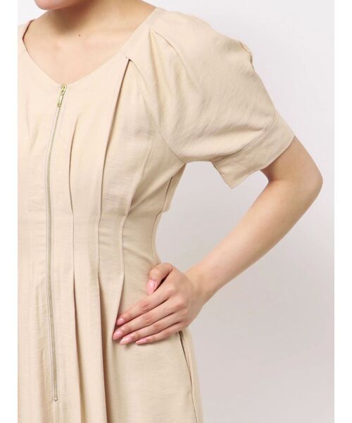 LAGUNAMOON(ラグナムーン)の「【追加生産/新色追加】フロントZIPウエストタックワンピース(ワンピース・レディース・ベージュ/サーモンピンク/ブラック・MEDIUM/SMALL)」の13枚目の写真