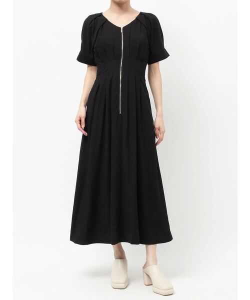 LAGUNAMOON(ラグナムーン)の「【追加生産/新色追加】フロントZIPウエストタックワンピース(ワンピース・レディース・ベージュ/サーモンピンク/ブラック・MEDIUM/SMALL)」の20枚目の写真