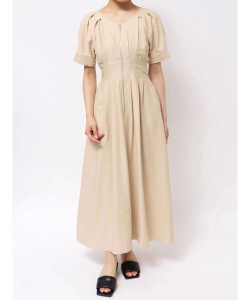 LAGUNAMOON(ラグナムーン)の「【追加生産/新色追加】フロントZIPウエストタックワンピース(ワンピース・レディース・ベージュ/サーモンピンク/ブラック・MEDIUM/SMALL)」の22枚目の写真