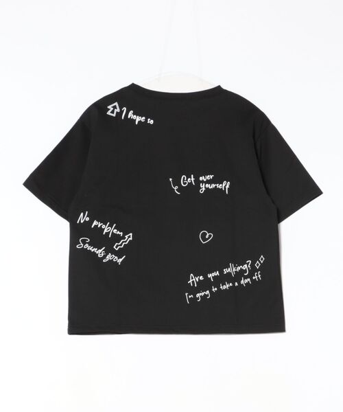 GORGE（ゴージ）の「《手描き風ロゴ×ゆるシルエット》レディース プリントTシャツ ランダム英字 半袖 オフホワイト ブラック 春夏秋（Tシャツ/カットソー・レディース・ブラック/オフホワイト・F）」の10枚目の写真