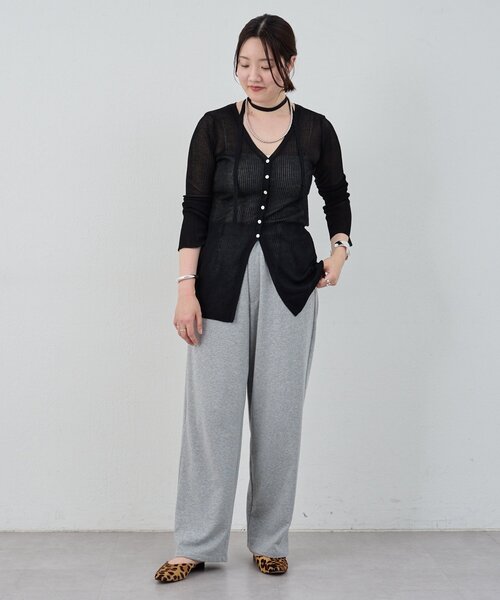 SHENERY（シーナリー）の「《インフルエンサー＠komorin_コラボ》チョーカーリブカーディガン（カーディガン/ボレロ・レディース・ブラック/ライトグレー/グリーン・FREE）」の8枚目の写真