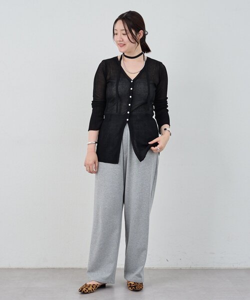 SHENERY（シーナリー）の「《インフルエンサー＠komorin_コラボ》チョーカーリブカーディガン（カーディガン/ボレロ・レディース・ブラック/ライトグレー/グリーン・FREE）」の6枚目の写真