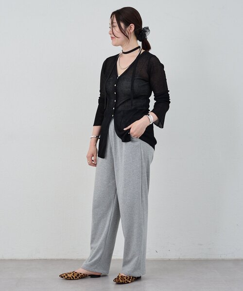 SHENERY（シーナリー）の「《インフルエンサー＠komorin_コラボ》チョーカーリブカーディガン（カーディガン/ボレロ・レディース・ブラック/ライトグレー/グリーン・FREE）」の5枚目の写真