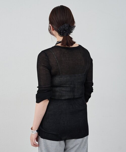 SHENERY（シーナリー）の「《インフルエンサー＠komorin_コラボ》チョーカーリブカーディガン（カーディガン/ボレロ・レディース・ブラック/ライトグレー/グリーン・FREE）」の21枚目の写真