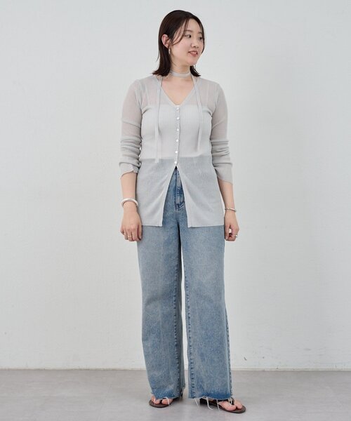 SHENERY（シーナリー）の「《インフルエンサー＠komorin_コラボ》チョーカーリブカーディガン（カーディガン/ボレロ・レディース・ブラック/ライトグレー/グリーン・FREE）」の11枚目の写真