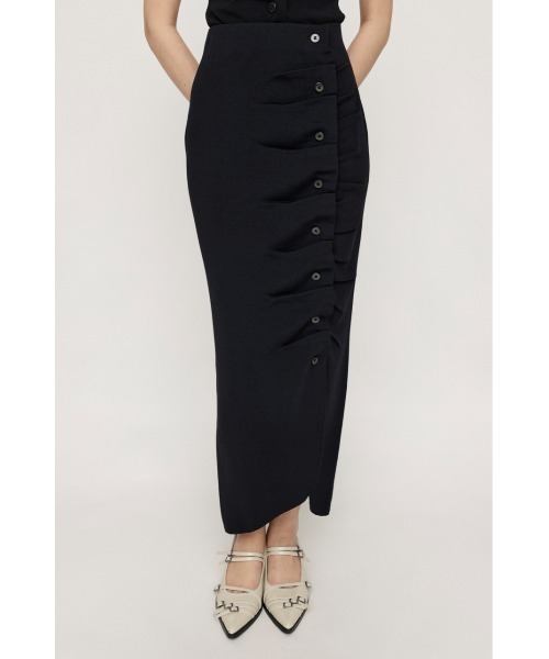 SLY(スライ)の「FRONT BUTTON KNIT SK フロントボタン ニット スカート サマーニット 夏服(スカート・レディース・レッド/杢グレー/ブラック・FREE)」の2枚目の写真