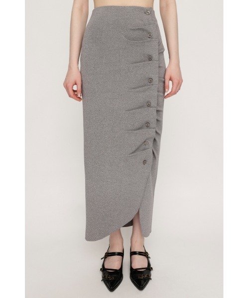 SLY(スライ)の「FRONT BUTTON KNIT SK フロントボタン ニット スカート サマーニット 夏服(スカート・レディース・レッド/杢グレー/ブラック・FREE)」の9枚目の写真