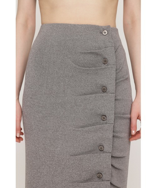 SLY(スライ)の「FRONT BUTTON KNIT SK フロントボタン ニット スカート サマーニット 夏服(スカート・レディース・レッド/杢グレー/ブラック・FREE)」の6枚目の写真