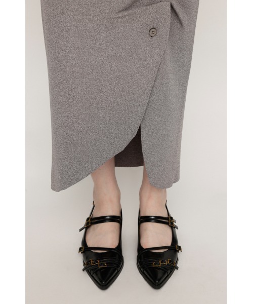 SLY(スライ)の「FRONT BUTTON KNIT SK フロントボタン ニット スカート サマーニット 夏服(スカート・レディース・レッド/杢グレー/ブラック・FREE)」の4枚目の写真