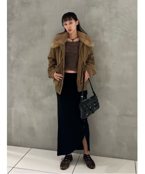 SLY(スライ)の「FRONT BUTTON KNIT SK フロントボタン ニット スカート サマーニット 夏服(スカート・レディース・レッド/杢グレー/ブラック・FREE)」の19枚目の写真