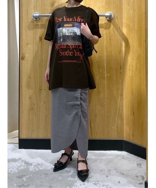 SLY(スライ)の「FRONT BUTTON KNIT SK フロントボタン ニット スカート サマーニット 夏服(スカート・レディース・レッド/杢グレー/ブラック・FREE)」の21枚目の写真