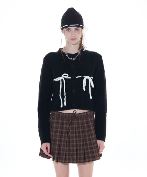 LARTIGENT(ラーティゼン)の「L14 COTTON CANDY CARDIGAN(カーディガン/ボレロ・レディース・ピンク/ブラック・FREE)」の4枚目の写真