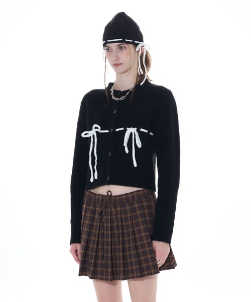 LARTIGENT(ラーティゼン)の「L14 COTTON CANDY CARDIGAN(カーディガン/ボレロ・レディース・ピンク/ブラック・FREE)」の5枚目の写真