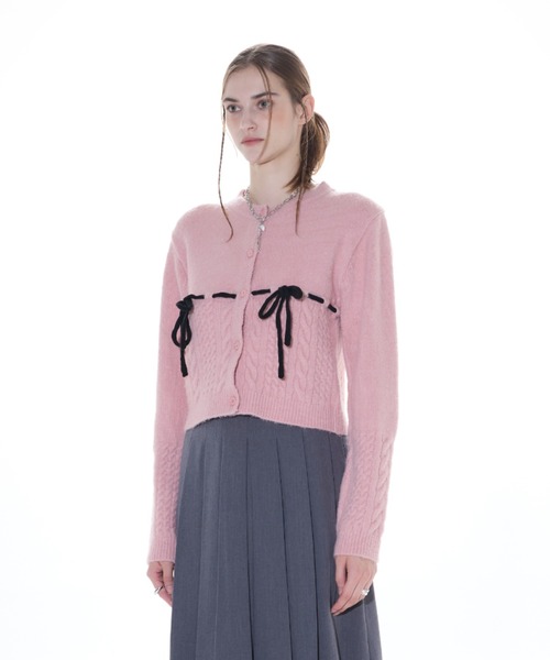 LARTIGENT(ラーティゼン)の「L14 COTTON CANDY CARDIGAN(カーディガン/ボレロ・レディース・ピンク/ブラック・FREE)」の9枚目の写真