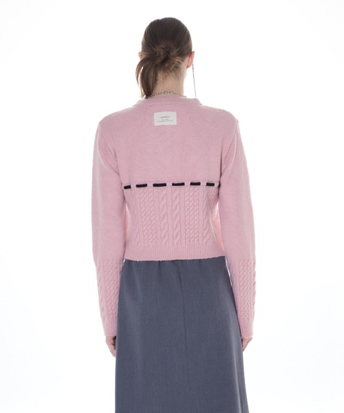 LARTIGENT(ラーティゼン)の「L14 COTTON CANDY CARDIGAN(カーディガン/ボレロ・レディース・ピンク/ブラック・FREE)」の10枚目の写真