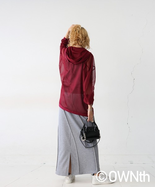 antiqua（アンティカ）の「裏毛リンキング切り替えデザインスカート（スカート・レディース・ブラック/グレー・ONESIZE）」の3枚目の写真