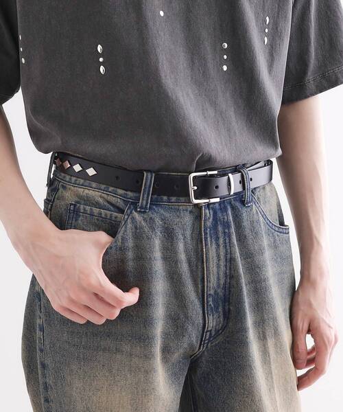 tk.TAKEO KIKUCHI（ティーケータケオキクチ）の「スタッズベルト（ベルト・メンズ・ブラック系/ブラック・00）」の7枚目の写真
