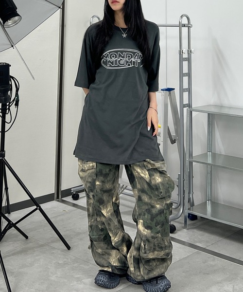 Figments(フィグメンツ)の「MONDAY NIGHTロゴT(Tシャツ/カットソー・レディース・ピンク/チャコールグレー・FREE)」の14枚目の写真