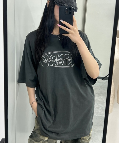 Figments(フィグメンツ)の「MONDAY NIGHTロゴT(Tシャツ/カットソー・レディース・ピンク/チャコールグレー・FREE)」の16枚目の写真