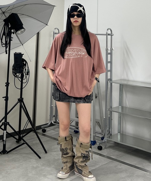 Figments(フィグメンツ)の「MONDAY NIGHTロゴT(Tシャツ/カットソー・レディース・ピンク/チャコールグレー・FREE)」の12枚目の写真