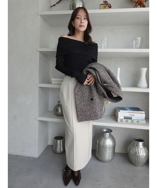 LAGUNAMOON（ラグナムーン）の「ピンタックIラインスカート（スカート・レディース・アイボリー/グレー・MEDIUM/SMALL）」の19枚目の写真