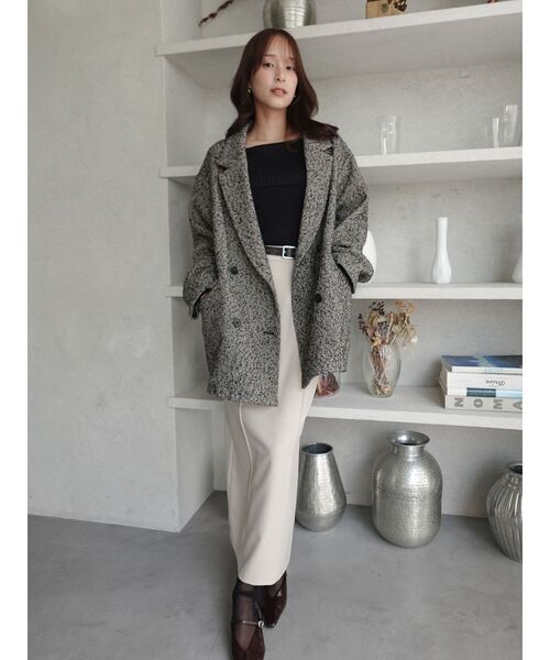 LAGUNAMOON（ラグナムーン）の「ピンタックIラインスカート（スカート・レディース・アイボリー/グレー・MEDIUM/SMALL）」の17枚目の写真