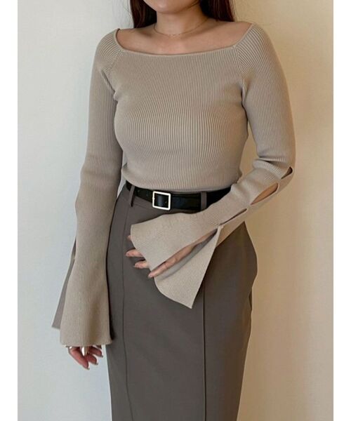 LAGUNAMOON（ラグナムーン）の「ピンタックIラインスカート（スカート・レディース・アイボリー/グレー・MEDIUM/SMALL）」の16枚目の写真