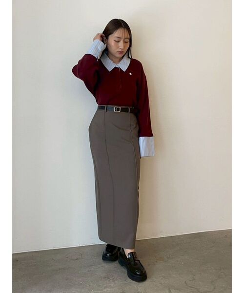 LAGUNAMOON（ラグナムーン）の「ピンタックIラインスカート（スカート・レディース・アイボリー/グレー・MEDIUM/SMALL）」の12枚目の写真